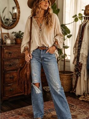 Forever 21 Light Wash Denim Jeans